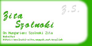 zita szolnoki business card